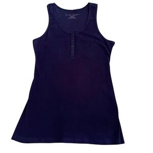 FOR the Republic Navy Blue Ribbed Cotton Sleeveless Tank Top Medium